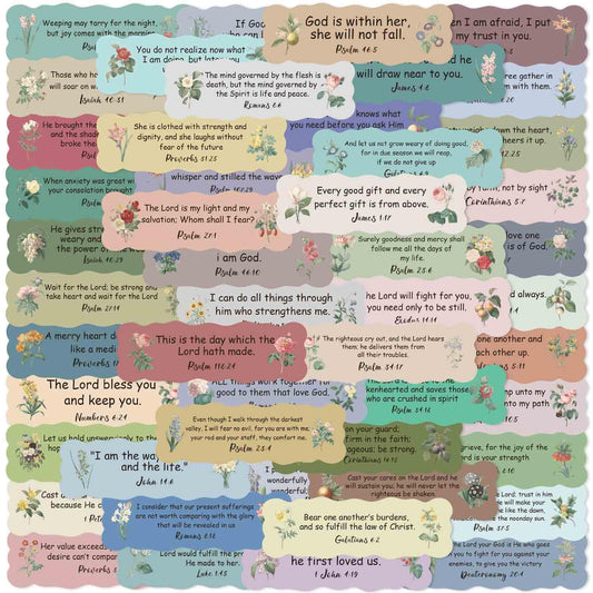 XGXHZYLC Bible Verse Stickers with vintage typewriter font for journaling.