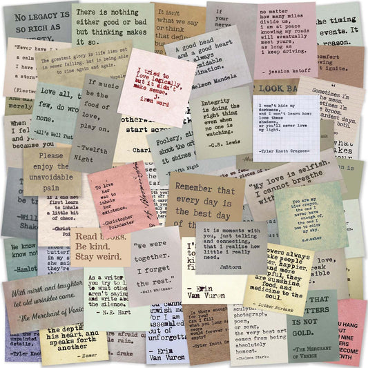 XGXHZYLC typewriter quote sticker pack for journals provides waterproof, durable inspiration.