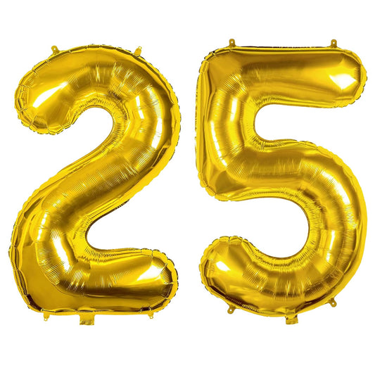 xiangsushijie 40 inch number balloon 25 gold for milestone celebrations and eye-catching decor.
