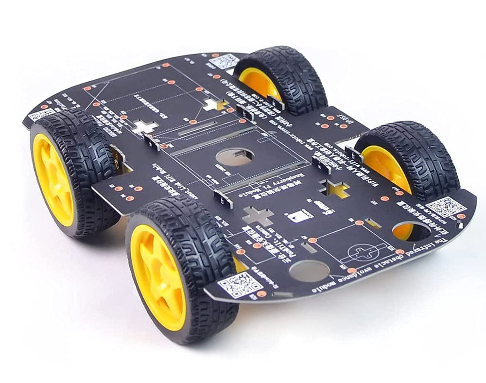 XiaoR Geek Robot Chassis 4WD front view shows sturdy base for DIY builds