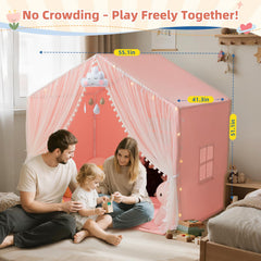 xiaowantong Large Kids Play Tent bunting flags brighten indoor playtime.