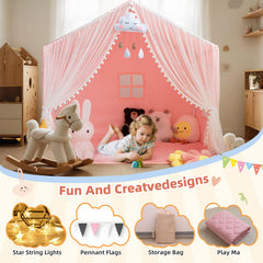 xiaowantong Large Kids Play Tent removable padded mat makes cleaning easy.