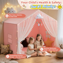 xiaowantong Large Kids Play Tent star lights add festive mood for indoor play.