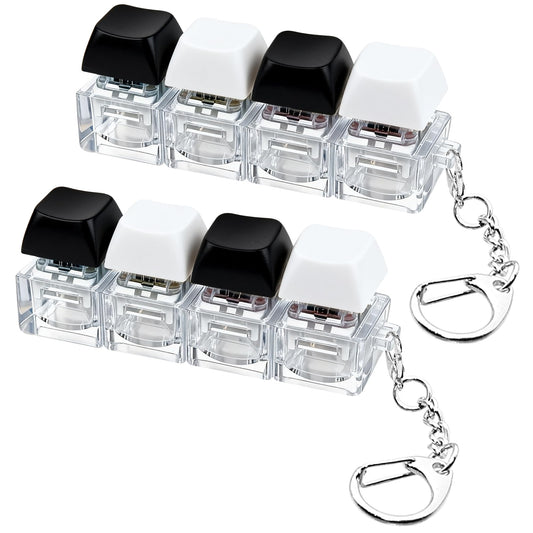 XiawaLangzhuo 2pc keyboard fidget toy in black and white, portable stress relief on the go