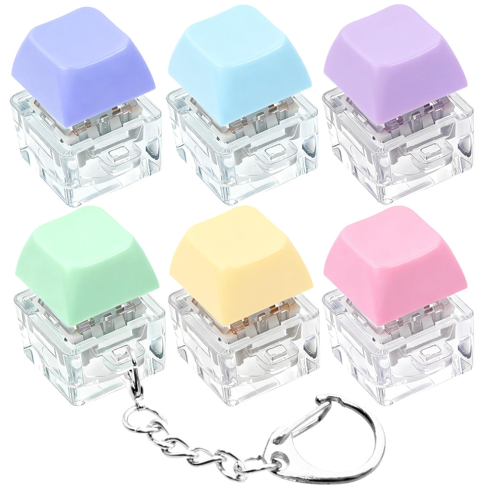 XiawaLangzhuo 6-pack keyboard fidget keychains in mix macarons for desk relief