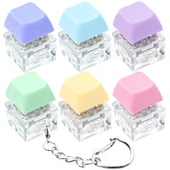 XiawaLangzhuo 6-pack keyboard fidget keychains in mix macarons for desk relief