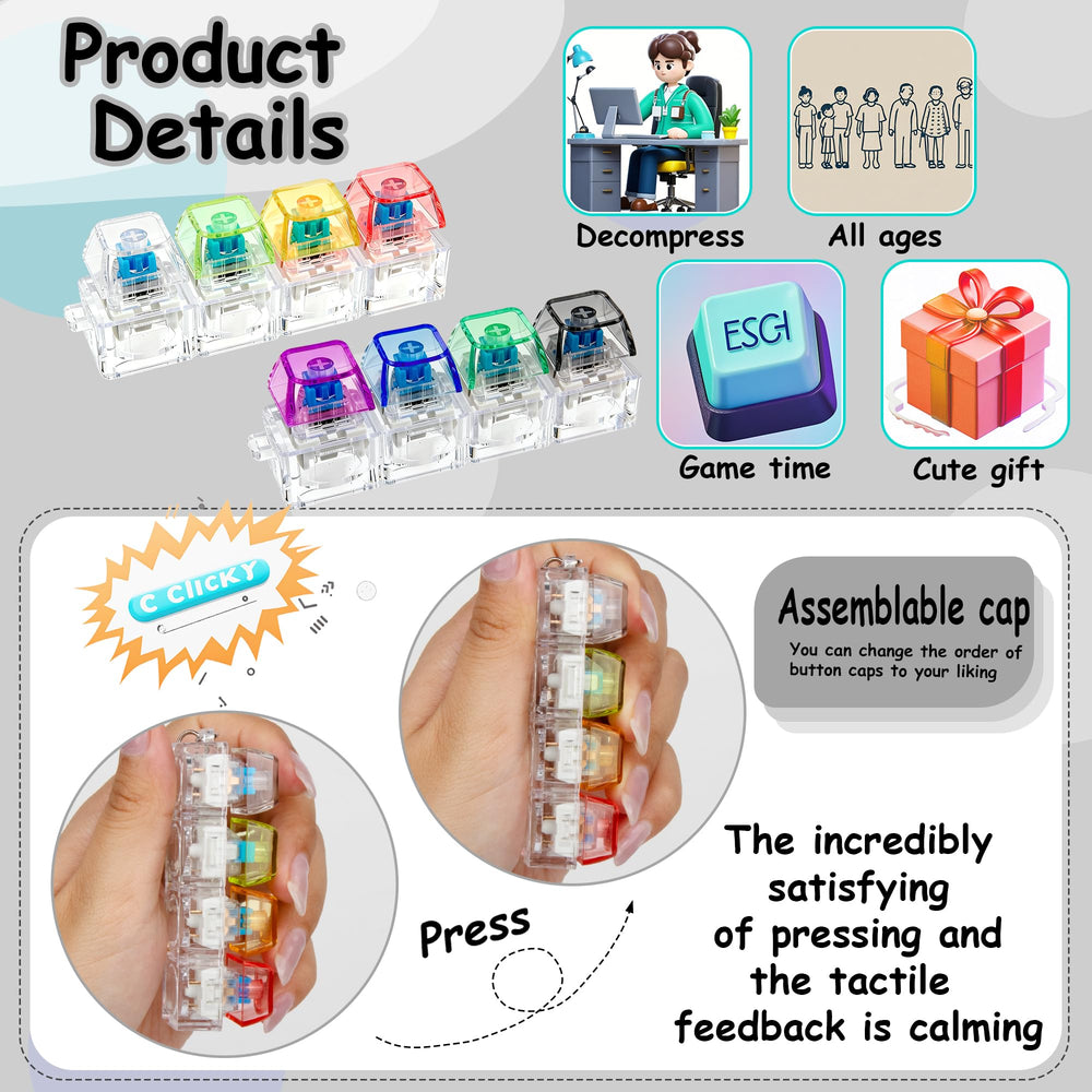 XiawaLangzhuo button clicker fidget for satisfying desktop clicks.