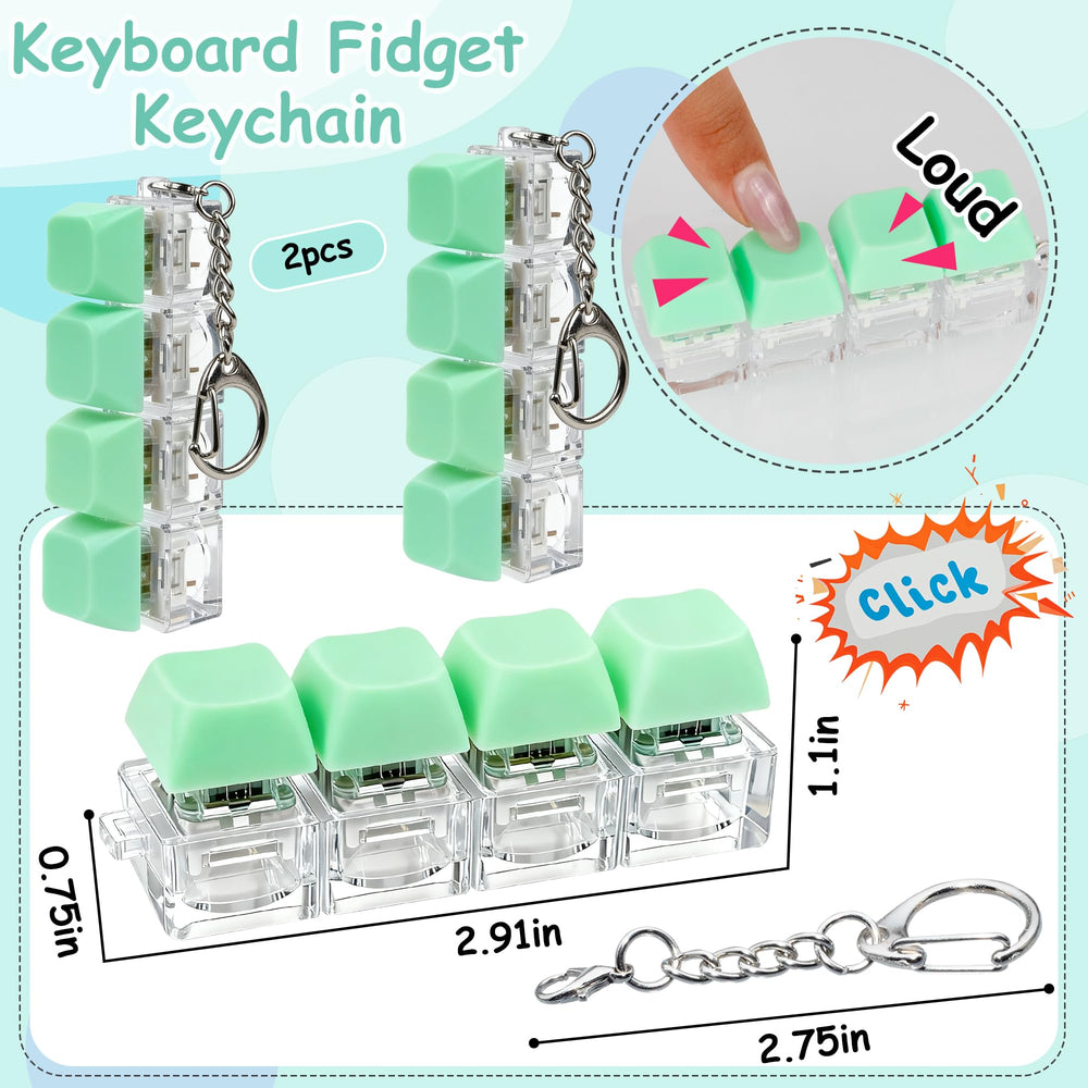 XiawaLangzhuo keyboard fidget keychain in light green offers portable stress relief on the go