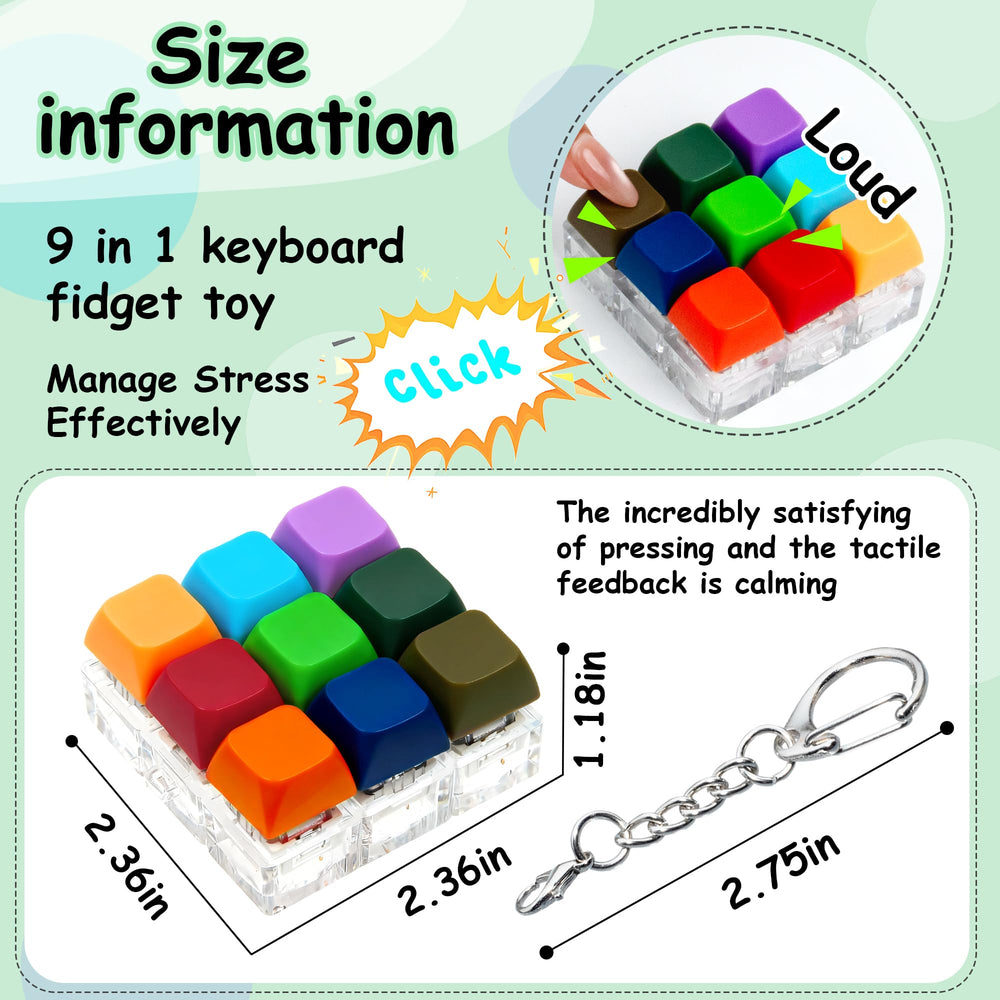 XiawaLangzhuo keyboard fidget toy nine-in-one keypad highlights versatile tactile options for focus