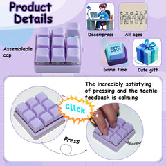 XiawaLangzhuo keyboard fidget toy close-up buttons showcasing satisfying clicks.