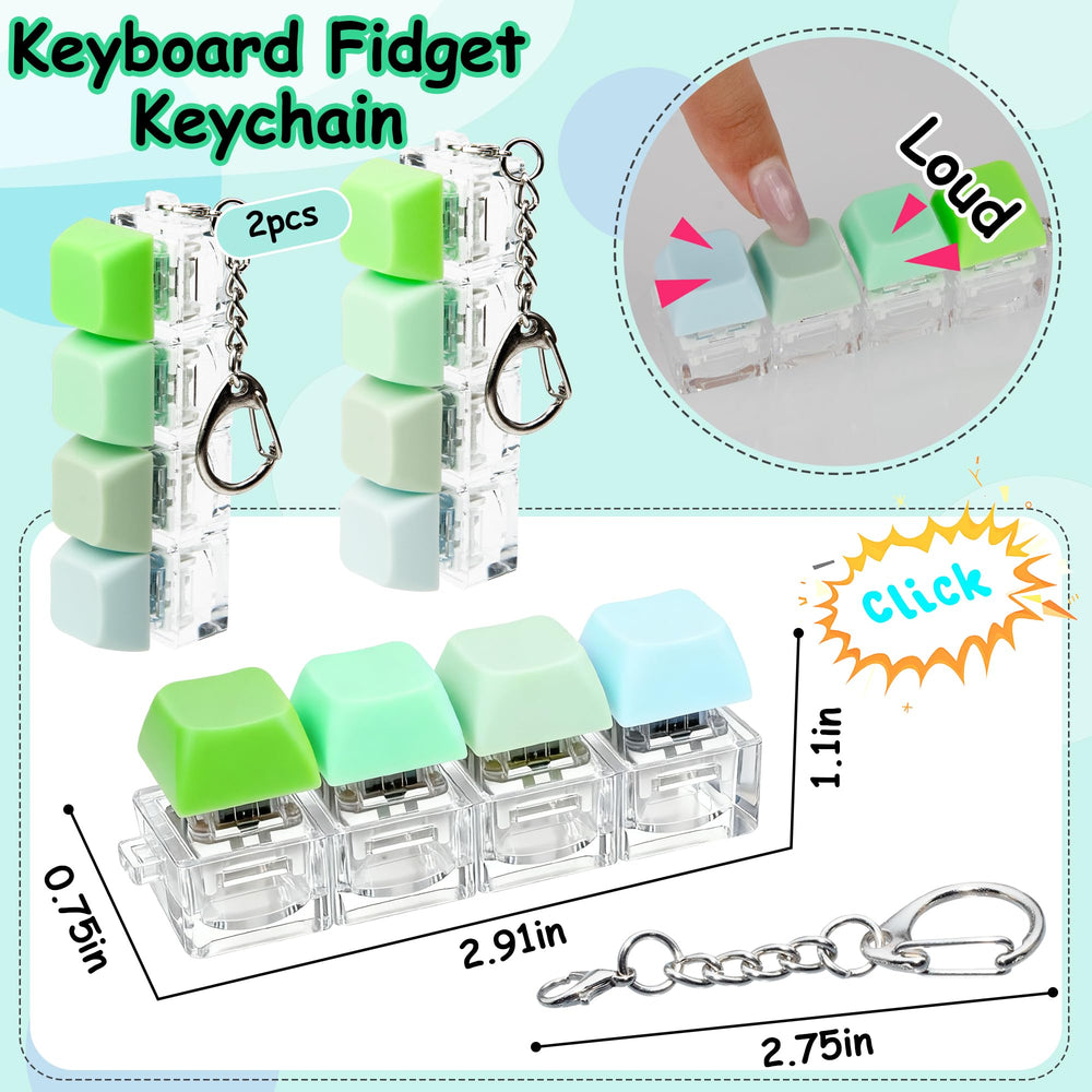 XiawaLangzhuo keyboard fidget toy closeup green clicker showing tactile feedback