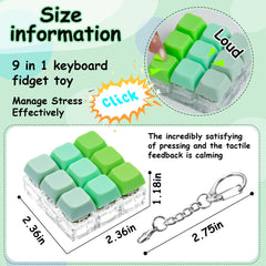XiawaLangzhuo green keyboard fidget toy closeup showing durable materials