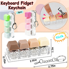 XiawaLangzhuo keyboard fidget toy keychain shown on bag for portability