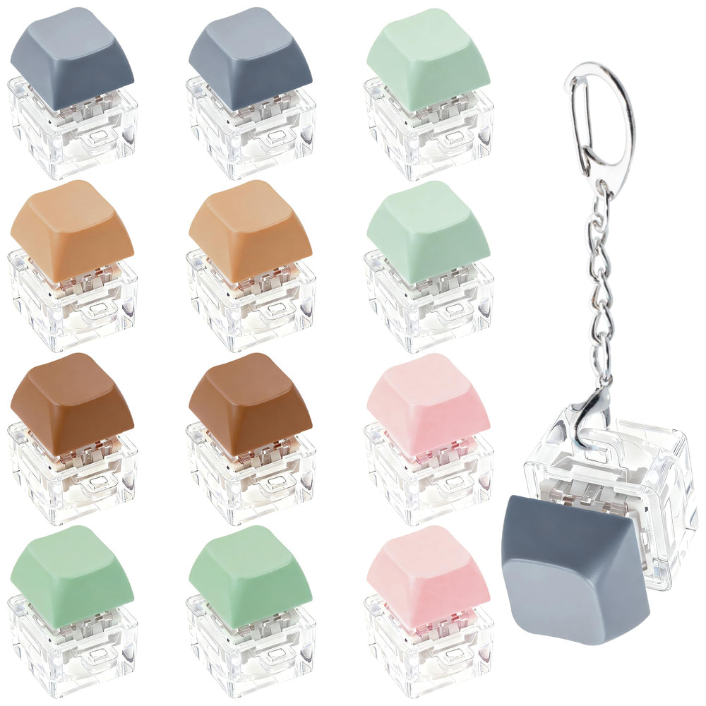 XiawaLangzhuo Morandi 12-piece keyboard fidget set on desk for stress relief and focus
