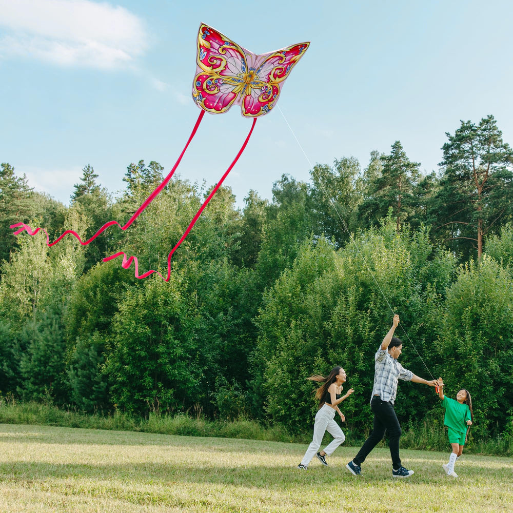 Xida Butterfly Kite includes a 200 ft string handle for extended flights