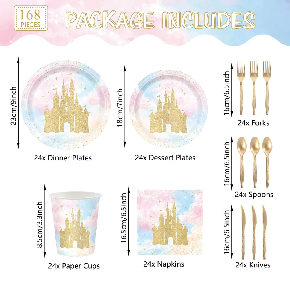 XIENBLOC princess castle 7-inch dessert plates for treats