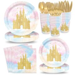 XIENBLOC princess castle 9-inch dinner plates for festive meals