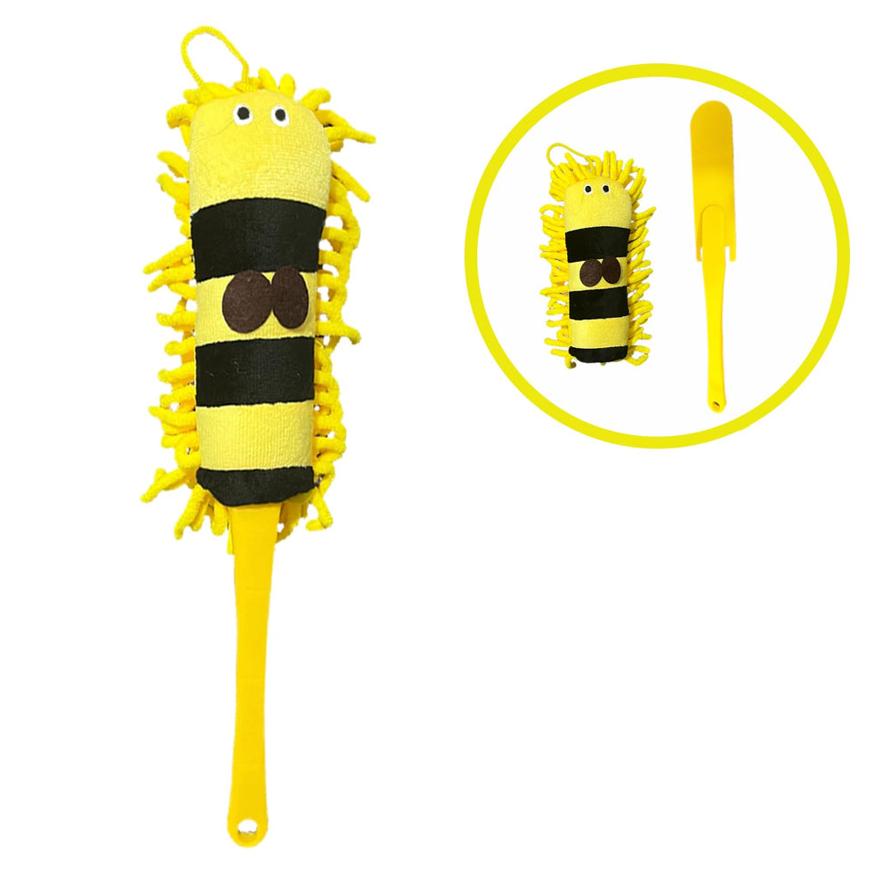 Xifando Kid's Housekeeping Duster Brush bee-shaped chenille for playful dusting.