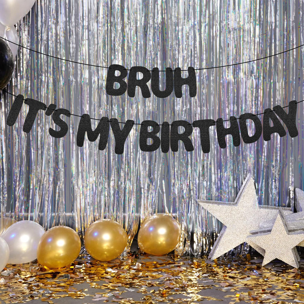 XIHIRCD Bruh It's My Birthday banner window hanging enhances photo moments.