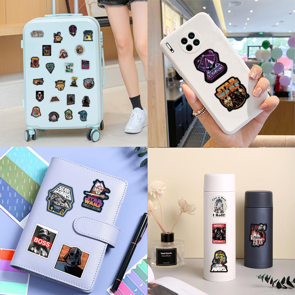 XINGXIANGUS Star Wars stickers for bikes, durable vinyl for outdoor use with easy repositioning.