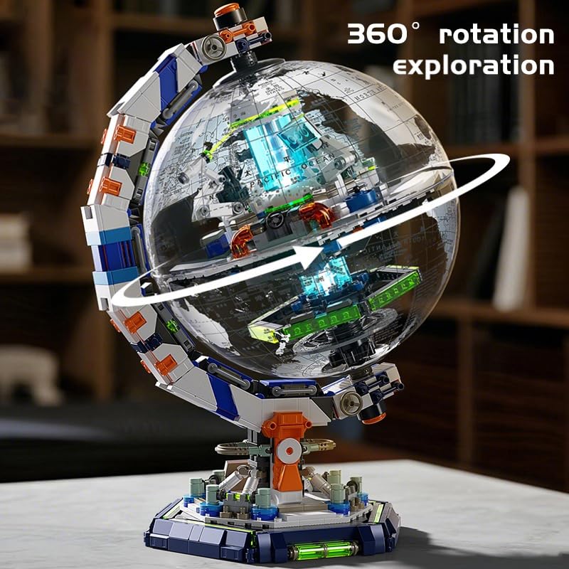 LED lighting modes cast warm or space-view effects on the model's surface.
