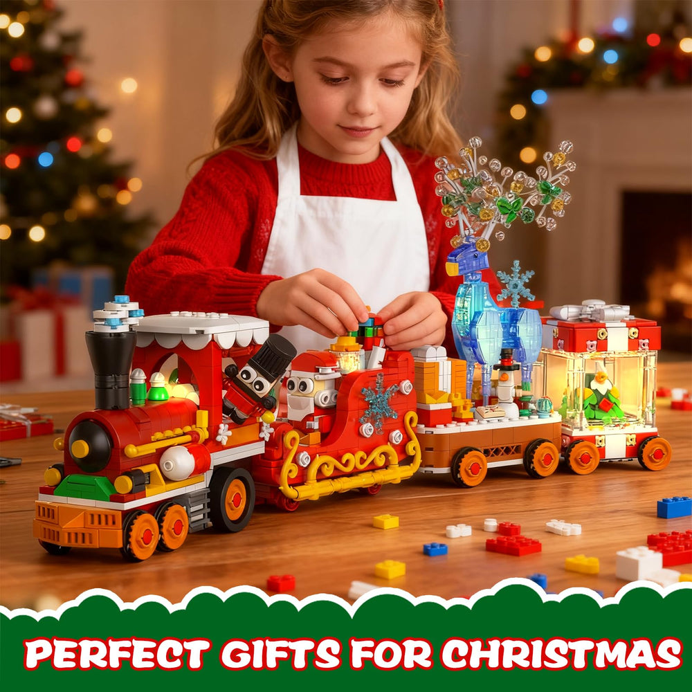 Xingya Youpin train glowing with LED lights for warm holiday ambiance
