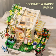 Xingya youpin Flowers House Building Set brick wall detail showcases authentic greenhouse aesthetics.