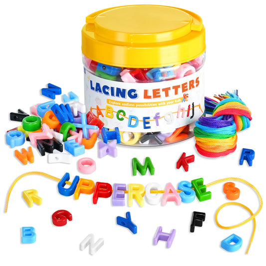 XINHUIDALSQ 278-pcs lacing letters beads set for playful spelling practice