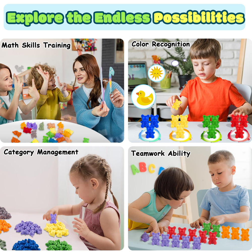 XINHUIDALSQ portable canvas bag keeps bear counters organized for on-the-go learning.