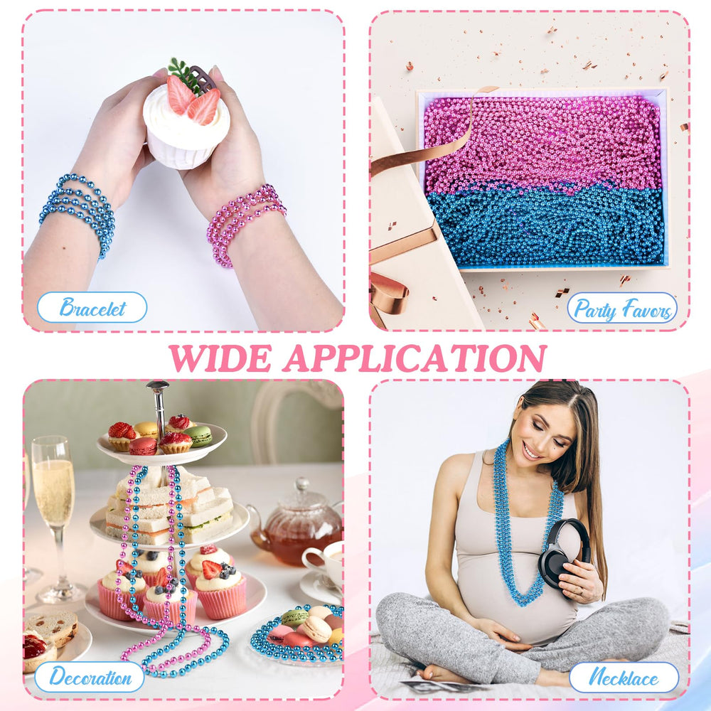XINHUIDALSQ table decor uses pink-blue beads to brighten tables.
