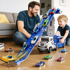 XINNOVEL foldable track extended for immersive multi-car races.