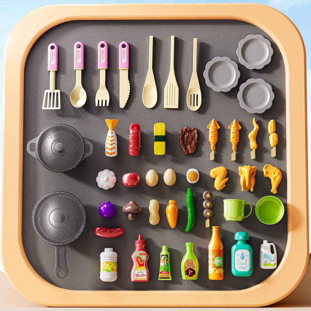 XINNOVEL pink toy kitchen built with durable ABS plastic for long-lasting playtime.