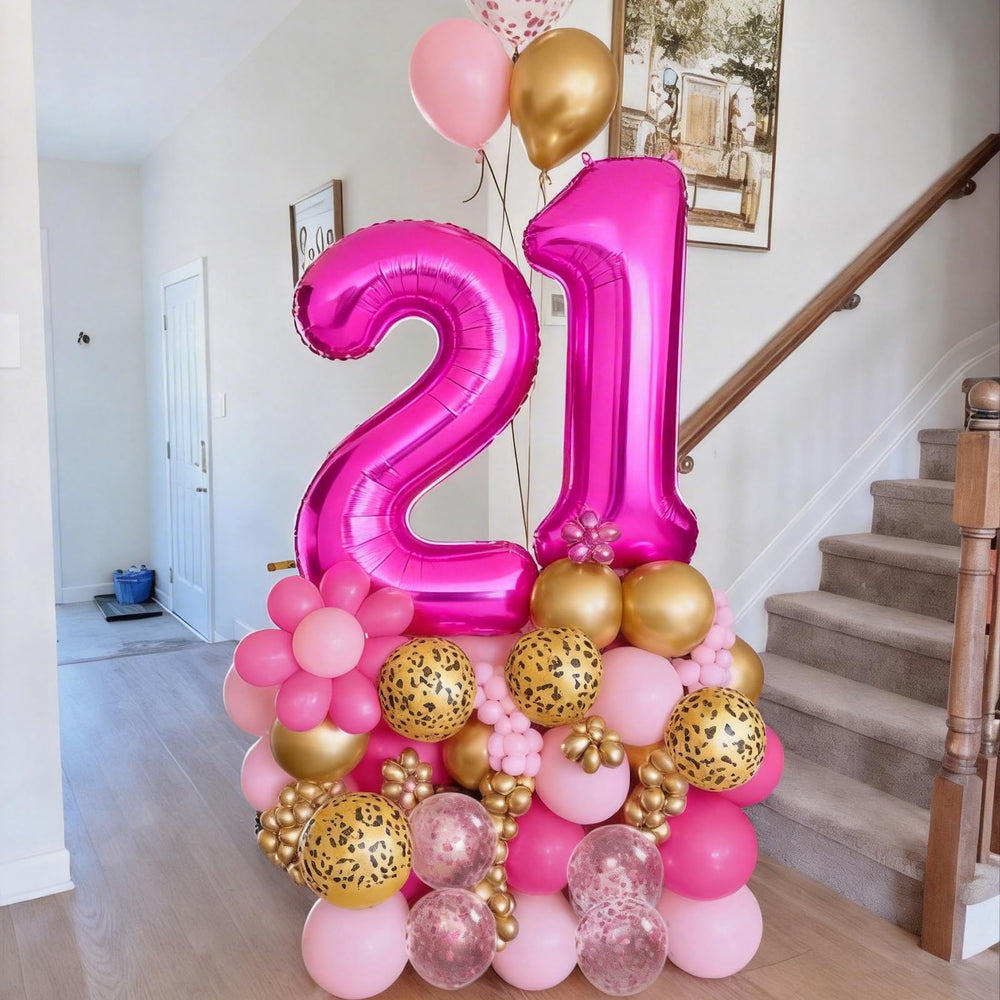 Xinvery pink confetti balloons add playful sparkle for photo backdrop