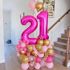 Xinvery pink confetti balloons add playful sparkle for photo backdrop