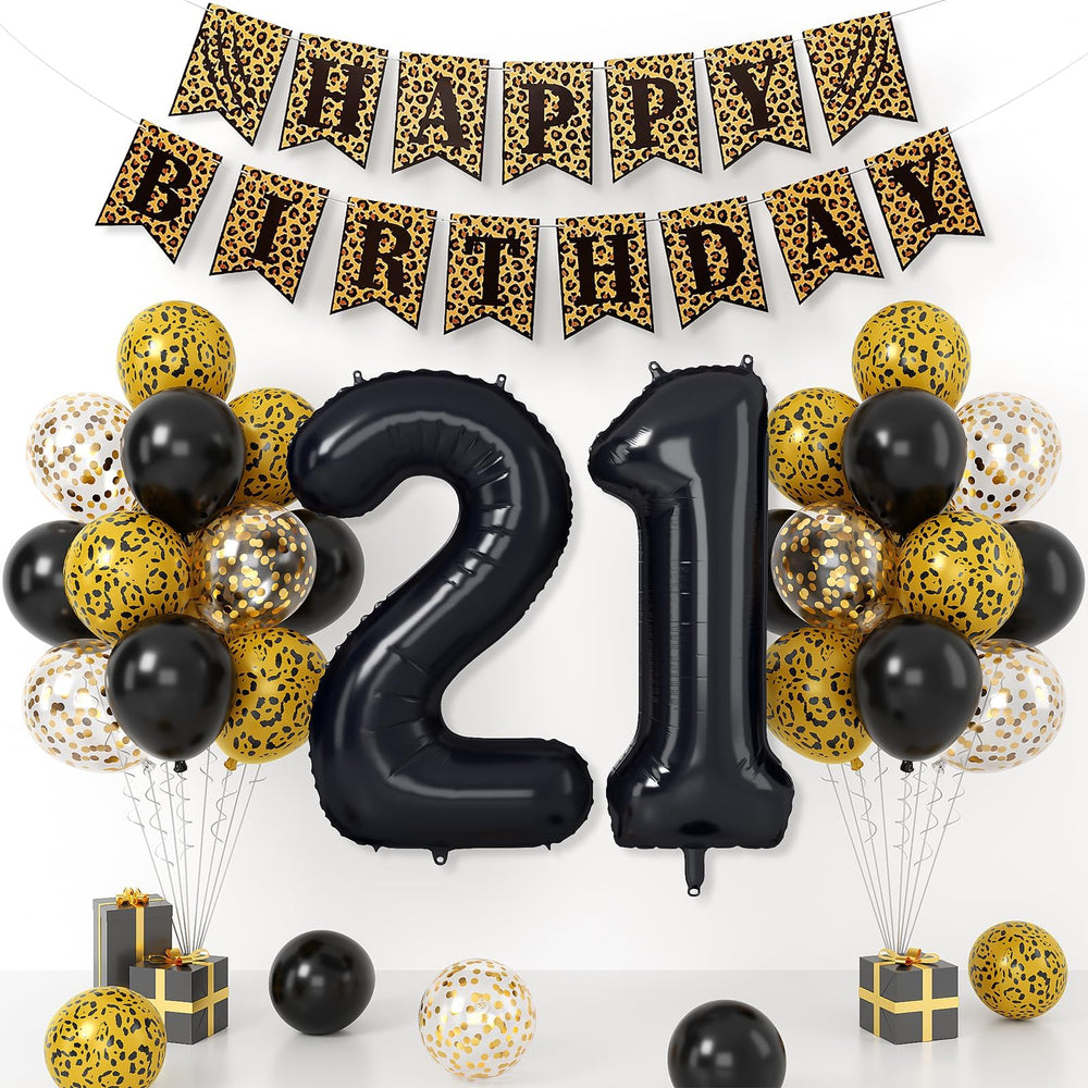 Xinvery 32in black number balloons forming 21st milestone for decor