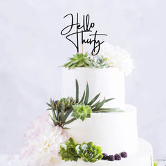 XIUHUBA black glitter cake topper mounted on a wood stick for easy setup.