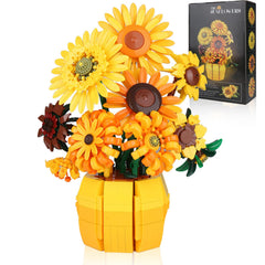 Xixikocol sunflower blocks assembly shows Van Gogh inspired sunflowers for a relaxing hobby
