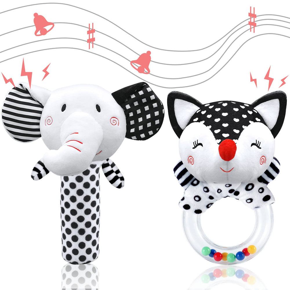 XIXILAND high-contrast black and white plush toy supports early visual focus.