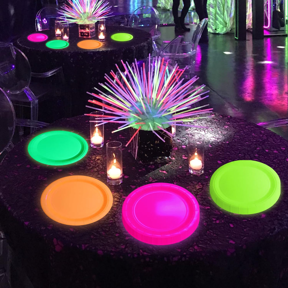 XJLANTTE uv light glow plates illuminate dramatic party ambiance