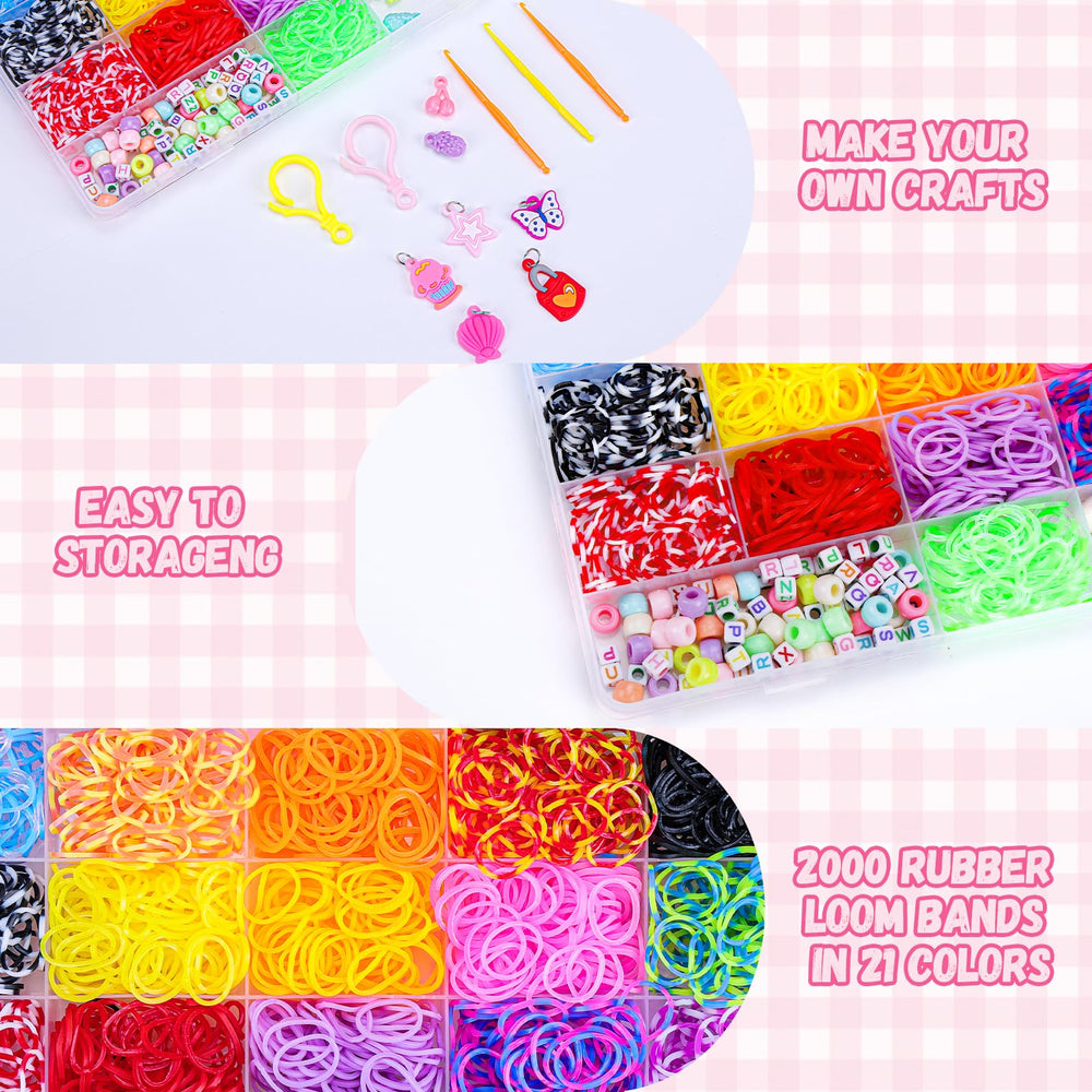 Child crafting with XKDOUS loom bracelet kit to boost creativity.