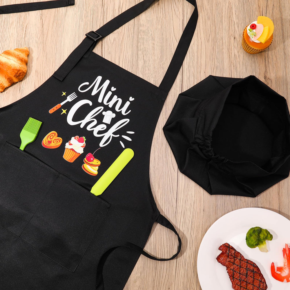 XLSXEXCL Kids apron and hat set, a thoughtful gift for aspiring chefs.