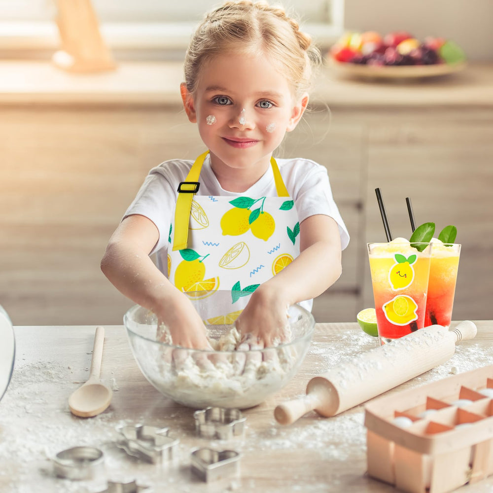 XLSXEXCL lemon apron back view shows adjustable waist ties