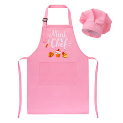 XLSXEXCL mini chef pink apron with deep pockets for tools.