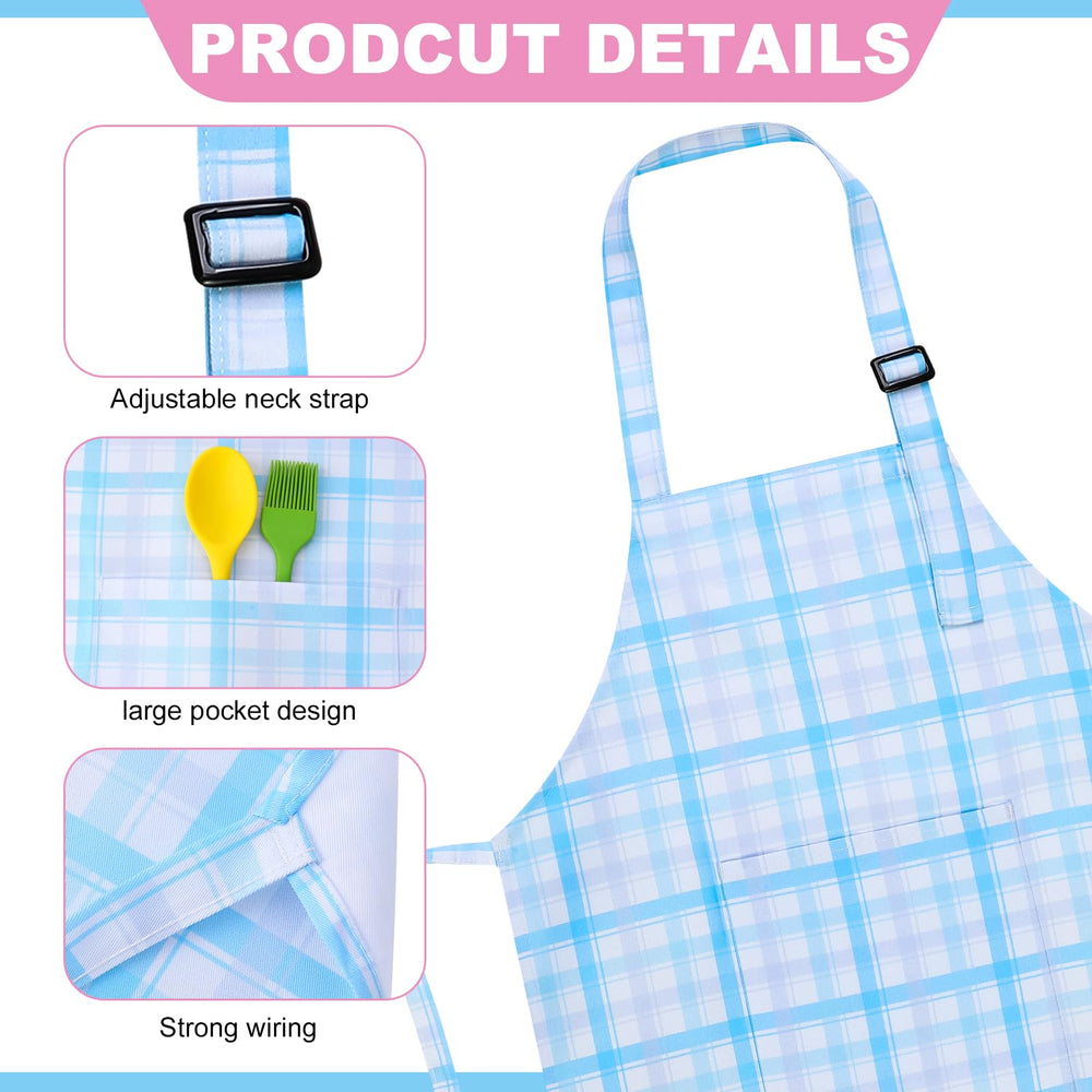 XLSXEXCL two pockets toddler apron, convenient for utensils and brushes.