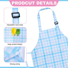 XLSXEXCL two pockets toddler apron, convenient for utensils and brushes.