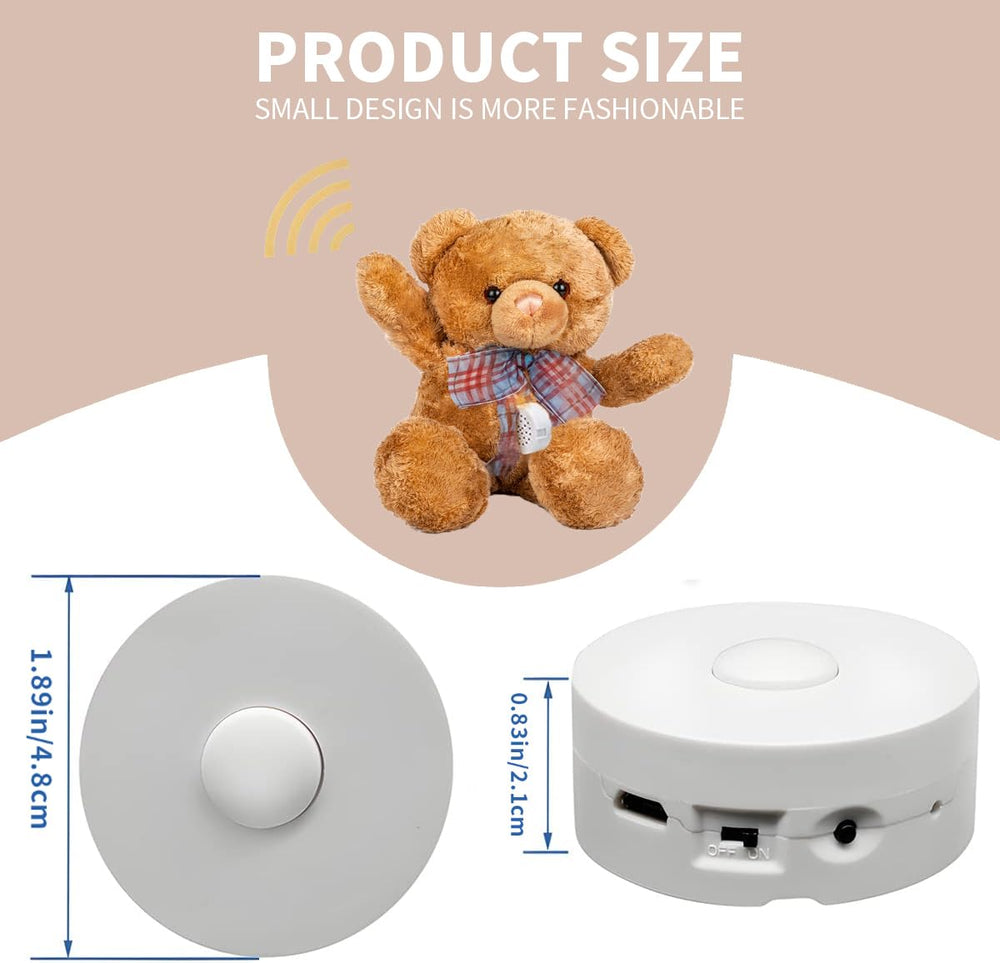 XLW tiny back-pocket recorder neatly fits inside a plush toy.