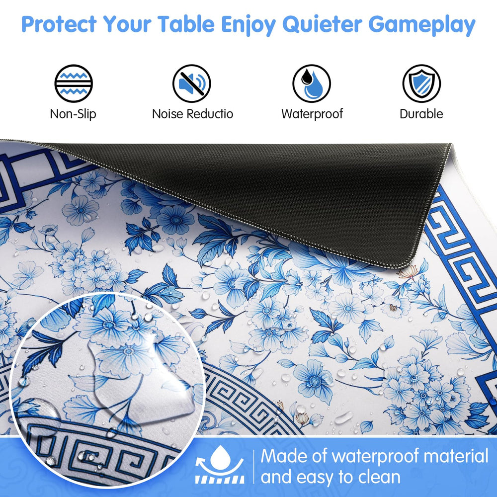 2mm high-density foam reduces impact noise for quieter tile shuffles.