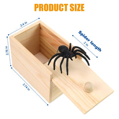 Xmoyaas wooden spider prank box lid open highlights suspense and a jump scare moment.