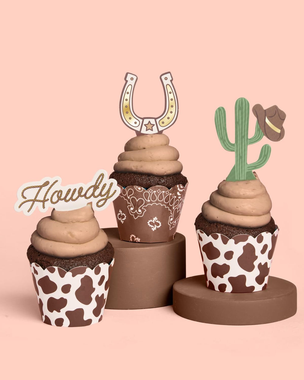xo Fetti cowboy boots topper enhances cupcake display