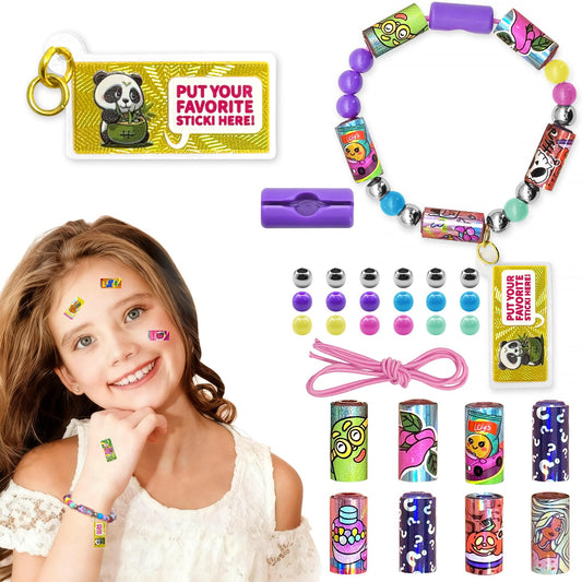 Xouyhzy Creative Sticky Rolls Kit bracelet assembly with vibrant stickers for imaginative play